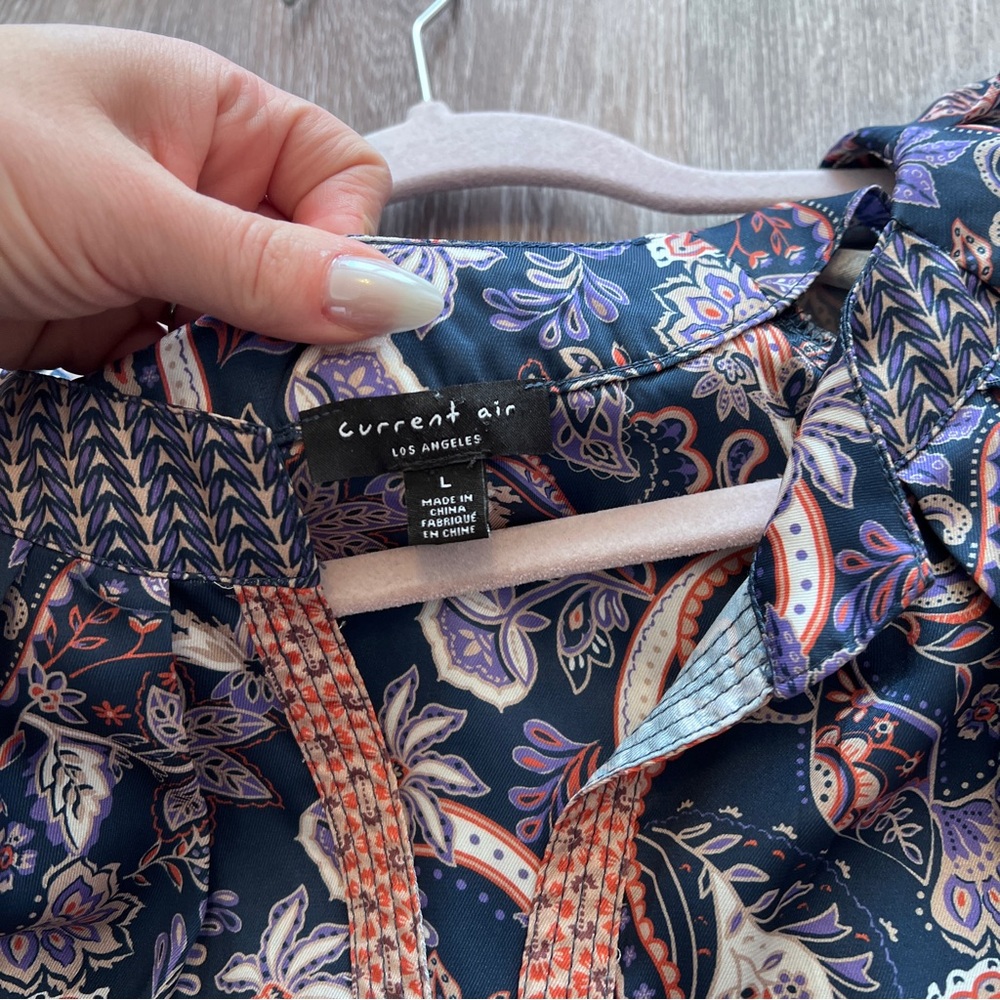 Anthropologie current air boho‎ paisley balloon sleeve midi dress - Picture 6 of 8